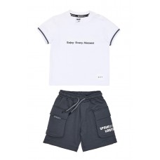 SPRINT σετ μπλούζα με σορτς αγόρι 261-1015-100 λευκό